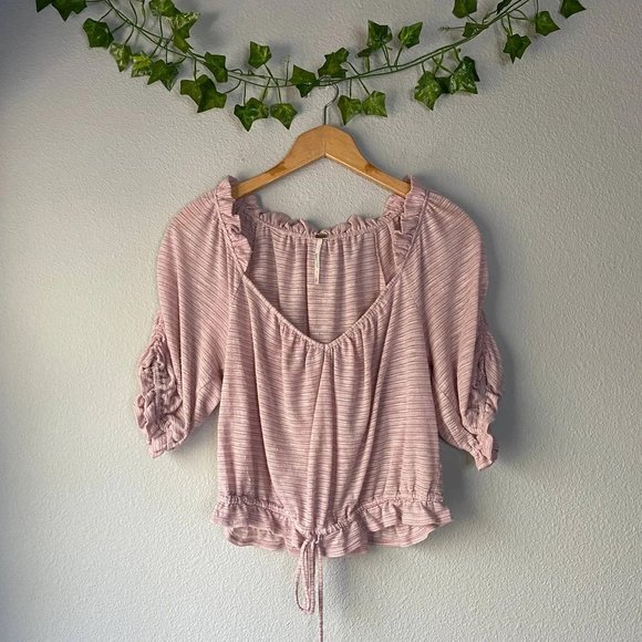 FREE PEOPLE Dorothy Blouse in Fawn Pink — Small - Picture 1 of 5